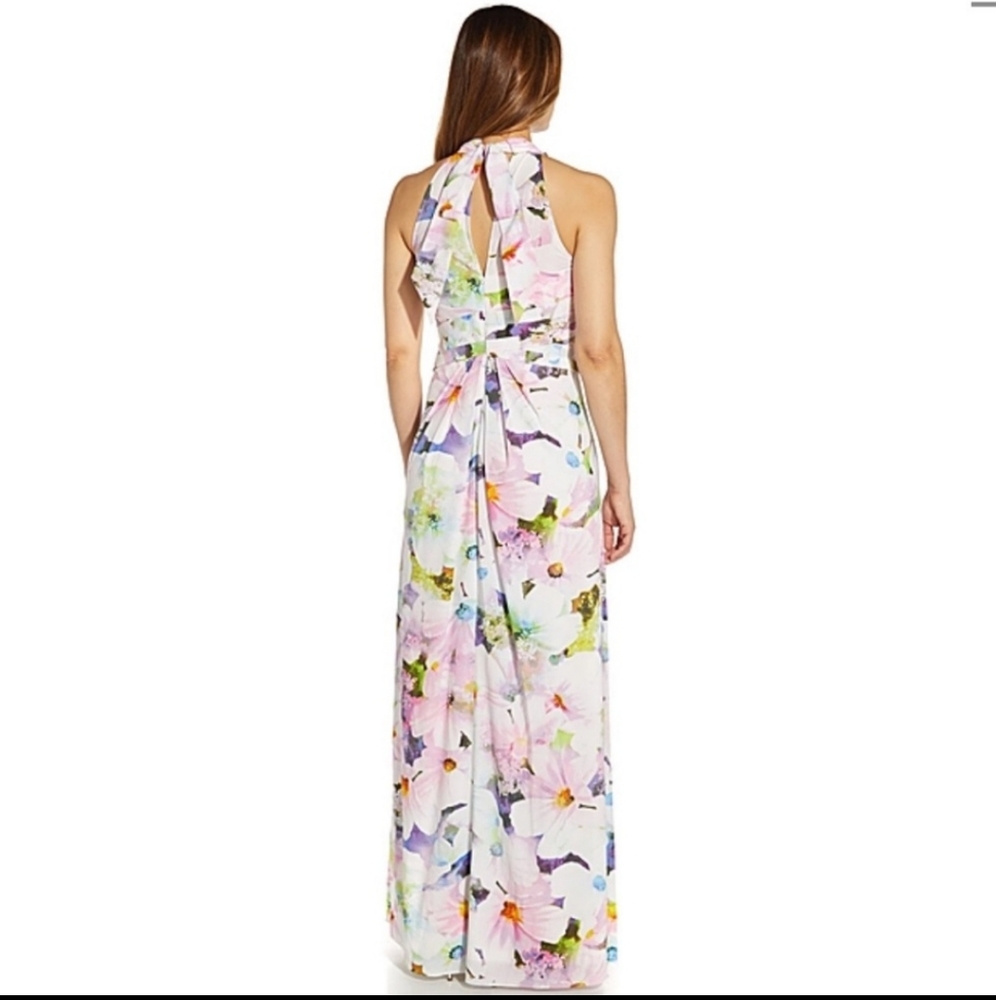 Adrianna Papell Women's Floral Halter Gown - Picture 2 of 15